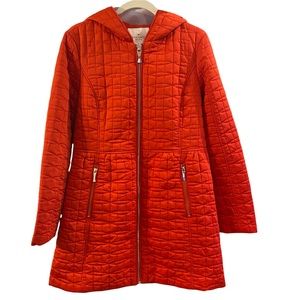 GUC Kate Spade Quilted Hooded Car Coat Swing Jacket